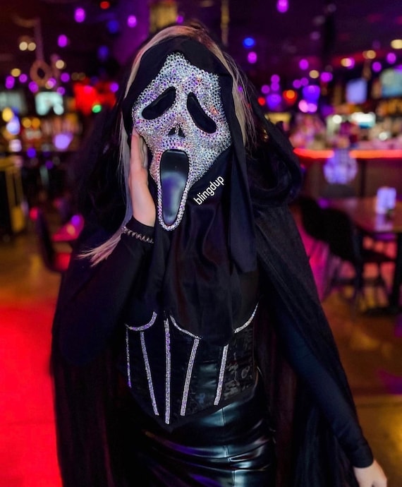 Ghost Face Scream Bling Mask - Sparkling Halloween Accessory for a  Glamorous Look
