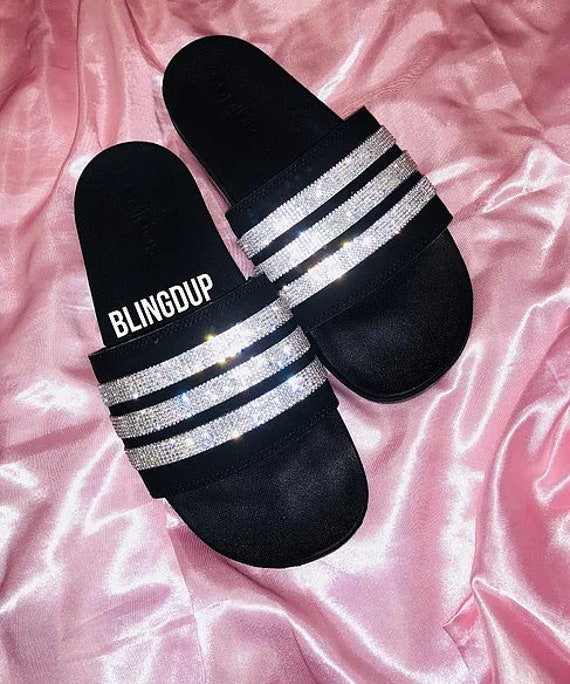 bling adidas slides