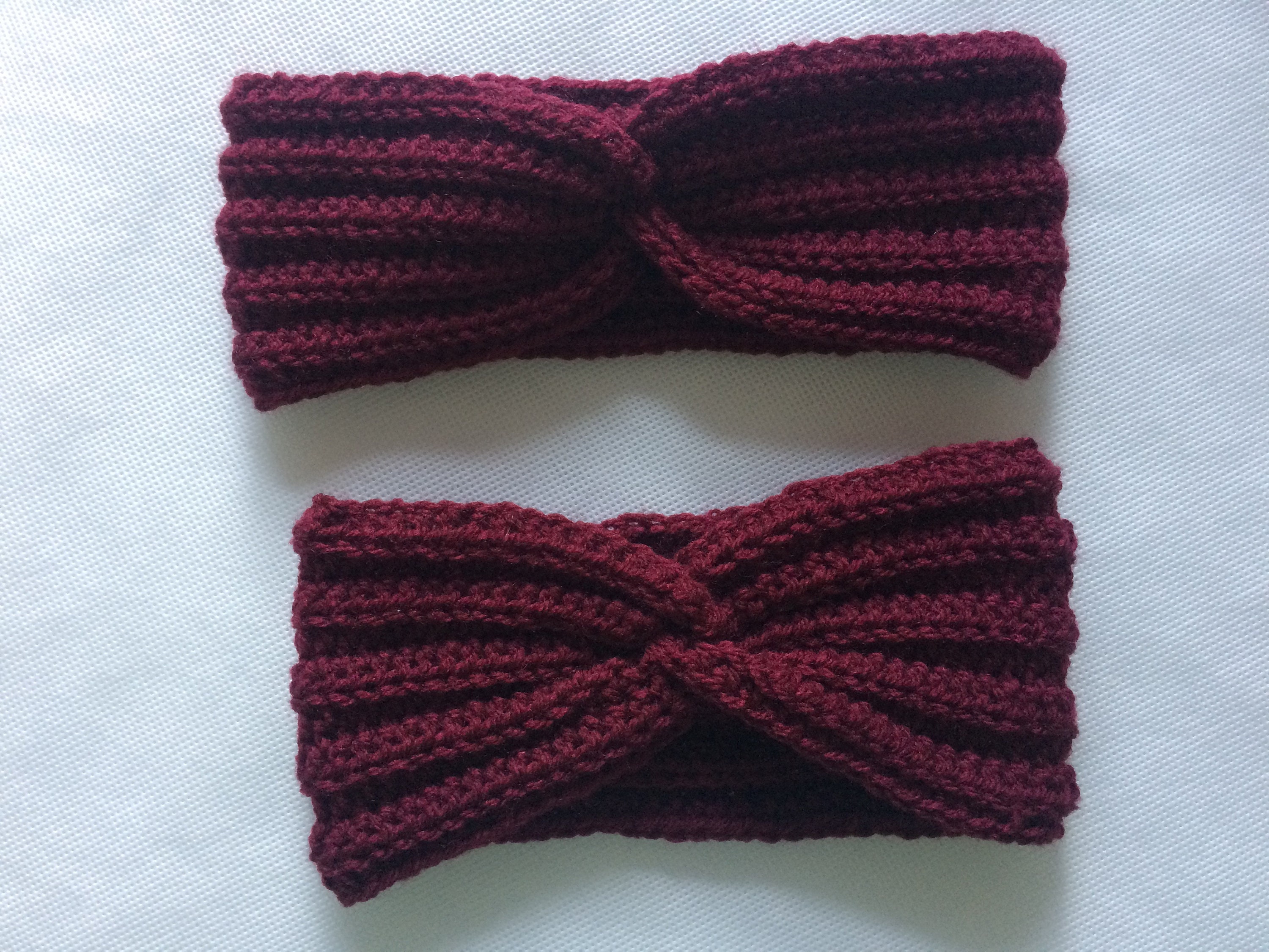 Bandeau/chauffe-oreilles Femme Fait Main - Tricot Crochet Couleur Rouille - Neuf