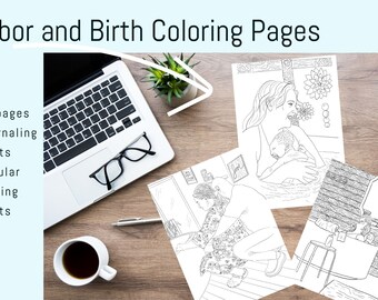Dibujos para colorear de parto y nacimiento