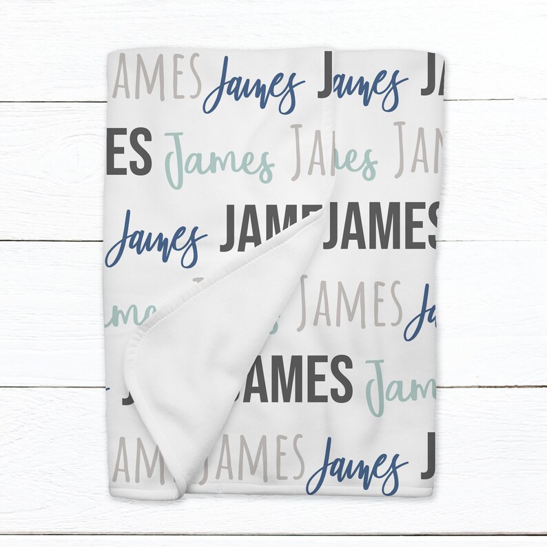 Download Baby Blanket With Name Customized Baby Blanket Seafoam Typography Baby Name Blanket Custom Baby Blanket Personalized Baby Blanket Bedding Home Living