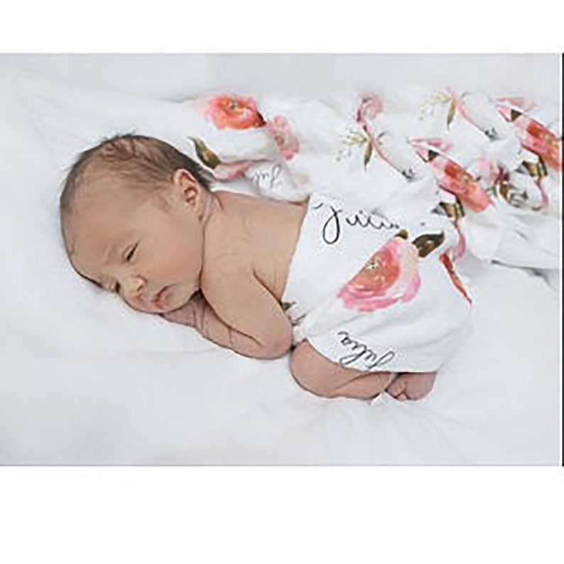 Baby Girl Name Blanket Personalized Floral Baby Blanket Etsy