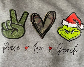 Download The Grinch Kids Christmas Shirt Grinch Shirt Peace Love Etsy