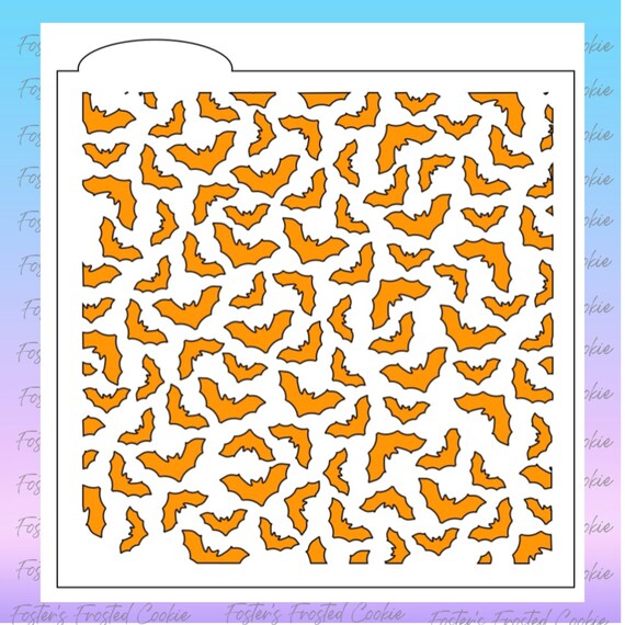 Bats Scatter Background Cookie Stencil Halloween Pattern Etsy