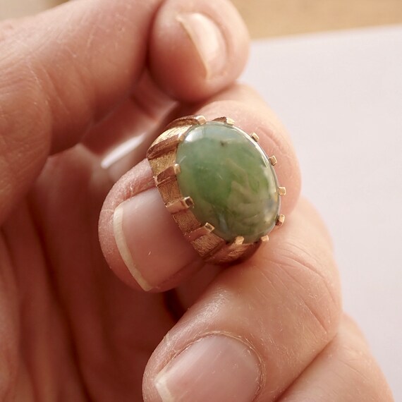 JADEITE Ring 8ct. Deco Style (Natural Untreated Jadeite) w/Certificate View 3