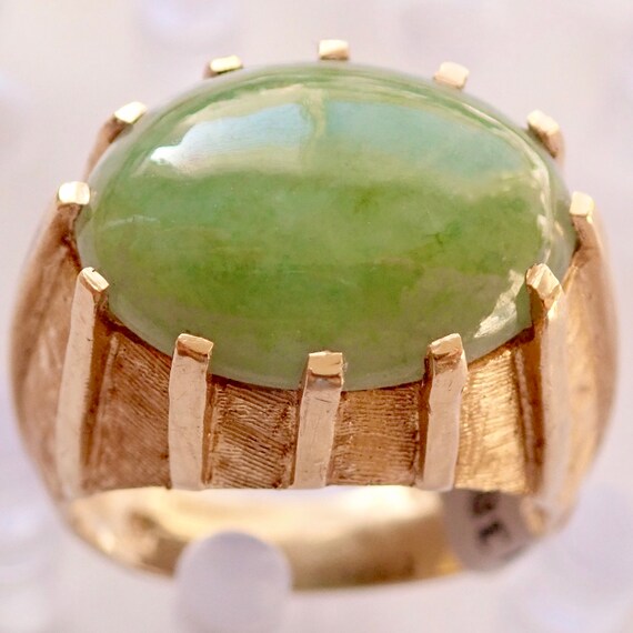 JADEITE Ring 8ct. Deco Style (Natural Untreated Jadeite) w/Certificate