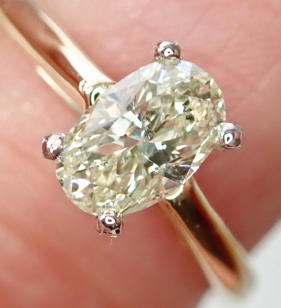 Diamond Oval .83ct. Solitaire Ring - 18K - image 9