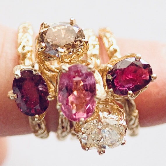 Diamond & Ruby "5 Ring Set", 18K, "Bohemian Beatn… - image 10