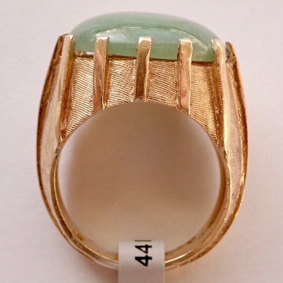 JADEITE Ring 8ct. Deco Style (Natural Untreated Jadeite) w/Certificate View 4