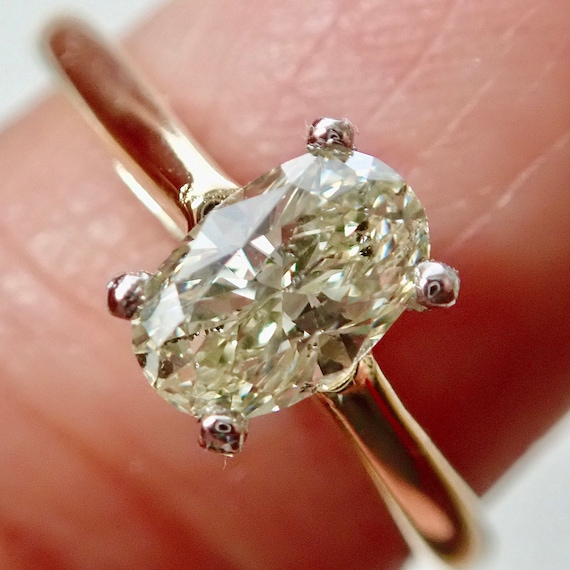 Diamond Oval .83ct. Solitaire Ring - 18K - image 8