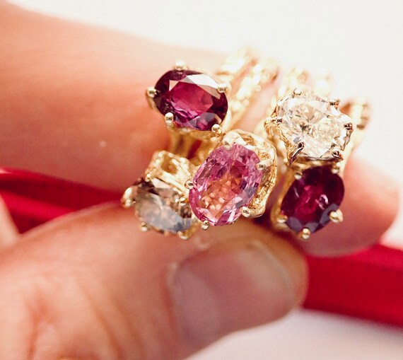 Diamond & Ruby "5 Ring Set", 18K, "Bohemian Beatn… - image 4
