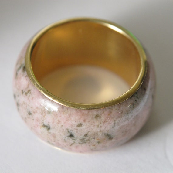 Pink Rhodonite, 14K Gold Ring