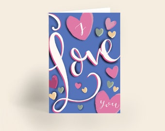 Love / valentines / greeting card / card / fun / blank inside / artwork / for her / for him / couples / galentines / for friends / love you