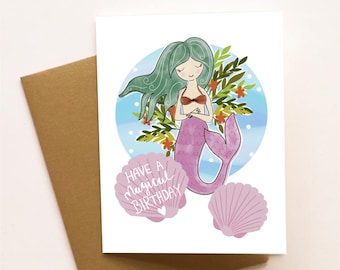 Have a magical birthday / Mermaid / Birthday / greeting card / blank inside / fun / daughter / for her / granddaughter / neice / friend /
