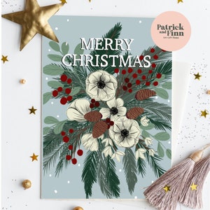 Weihnachten / Blumen / festlich / Karte / Grußkarte / illustriert / Weihnachtsbaum / Winter / Weihnachtskarten / Weihnachtskarten / Weihnachten