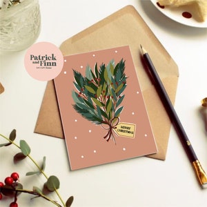 Weihnachten / Blumen / festlich / Karte / Grußkarte / illustriert / Mistelzweig / Winter / Weihnachtskarten / xmas / mohnblumen / Karten / xmas
