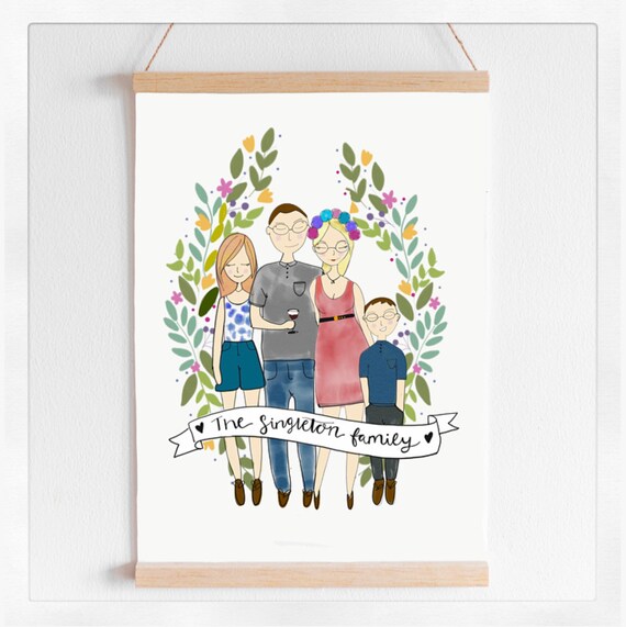 family, illustration ,print, daddy, mummy, family, dad,cartoon.