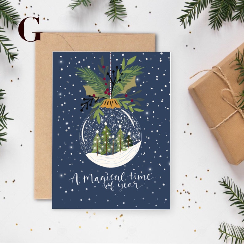 Christmas cards / card bundle / pack of cards / 5 cards / Christmas / seasonal cards / card / paper / illustrated cards / xmas 2021 / image 8