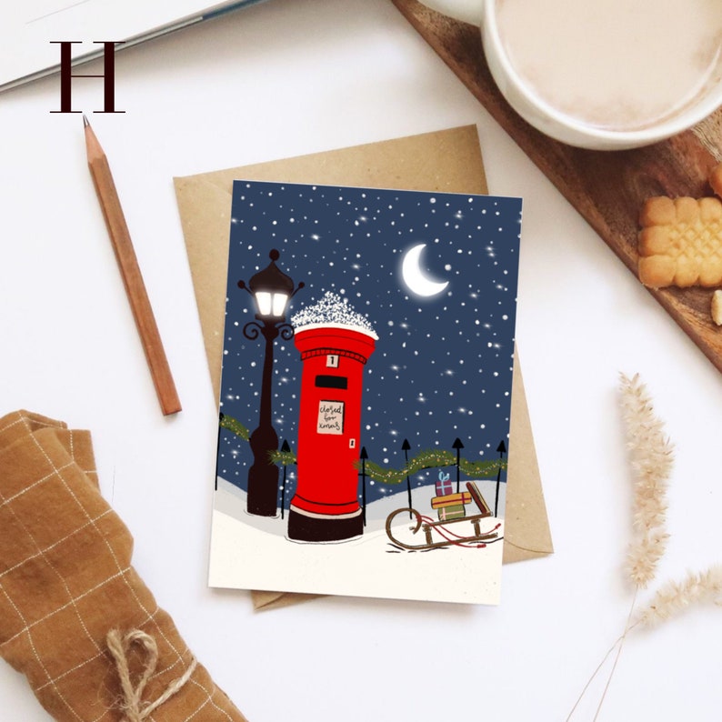 Christmas cards / card bundle / pack of cards / 5 cards / Christmas / seasonal cards / card / paper / illustrated cards / xmas 2021 / image 9