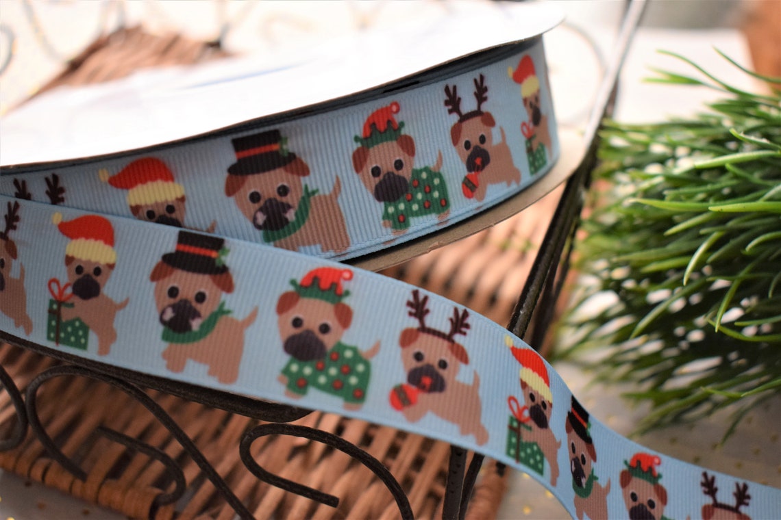 Dog Christmas Ribbon Christmas Doggie Ribbon Pet Christmas Etsy