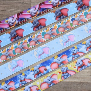 Dumbo Elephant Grosgrain Ribbon, Dumbo Ribbon, Boy Dumbo Elephant Ribbon, Dumbo Elephant,  || 3 Yards of Ribbon - 7/8&quot; (22mm)