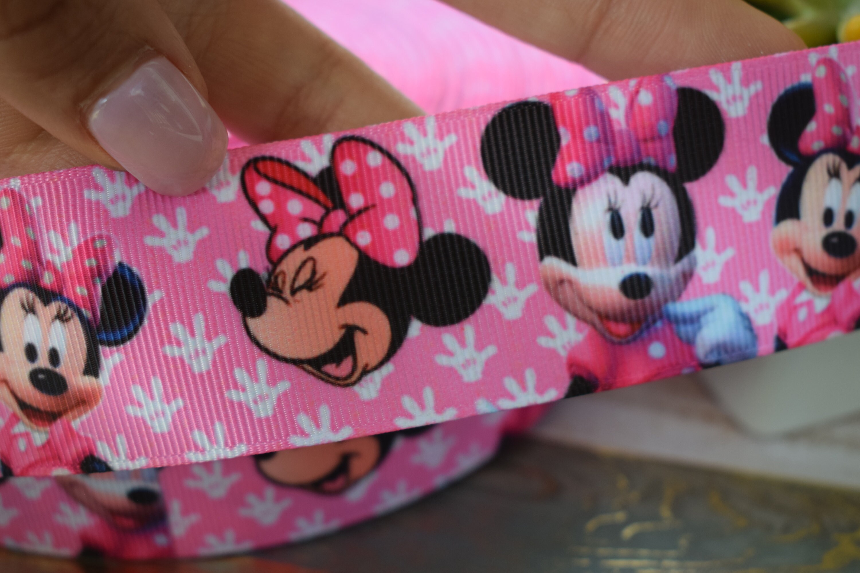 Minnie Mouse Ribbon Minnie Mouse Ribbon Pink Black Girl | Etsy