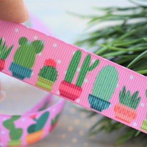 Ruban de cactus cactus, ruban de bébé lama, ruban de fête de cactus d’alpaga, || de cactus 3 verges de ruban - 7/8 » (22mm), Vendu par verge 7/8 » (22mm)