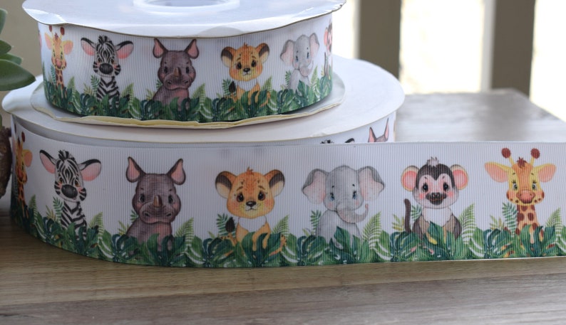 Baby Jungle Animal Safari Ribbon, Diaper Cake Ribbon, Boy Baby Safari ...