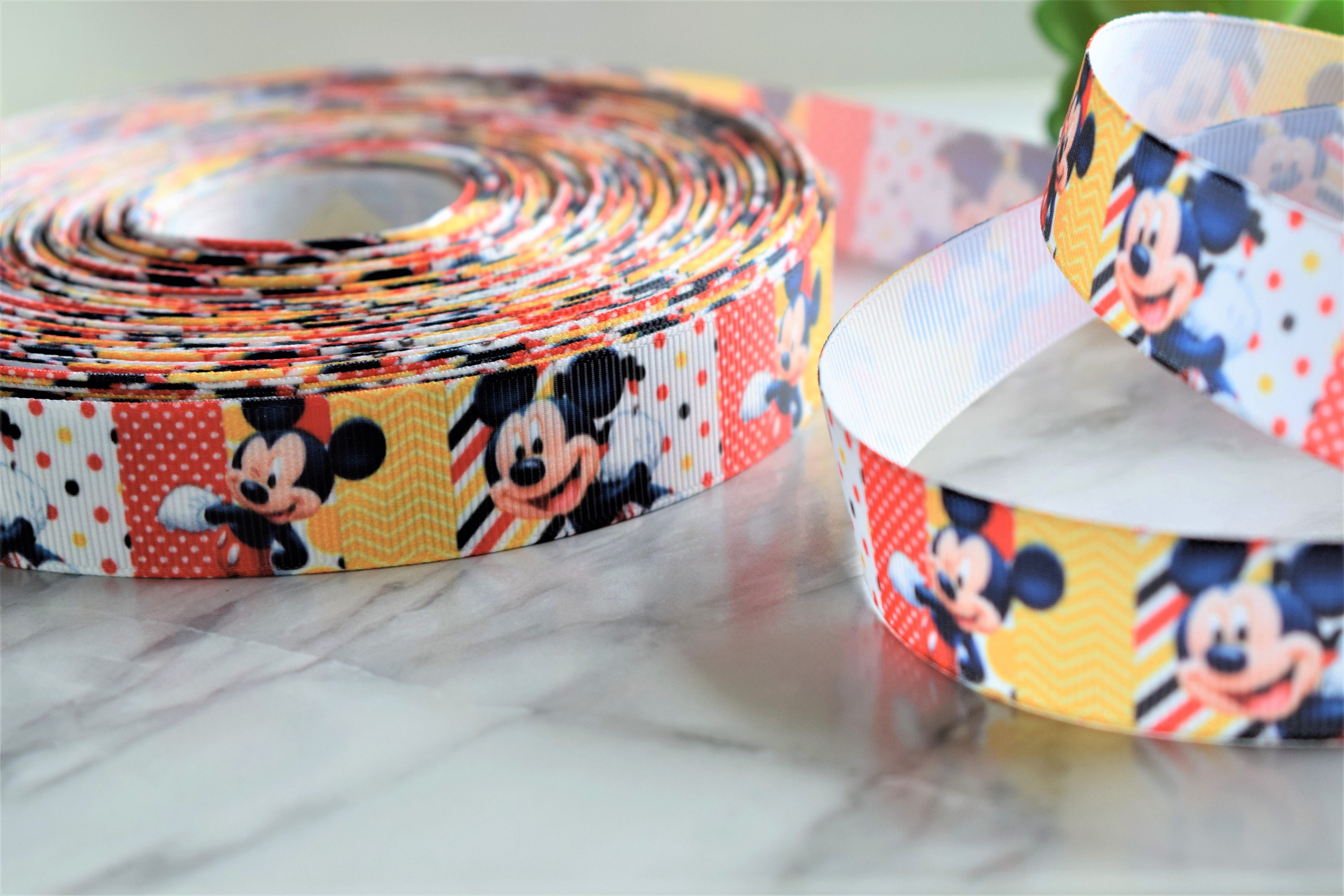 Mickey Mouse Ribbon Disney Ribbon Red Yellow Black White | Etsy