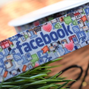 Facebook Ribbon, Social Media Ribbon,  Twitter Ribbon, YouTube Ribbon, Social Media  || 3 Yards of Ribbon -  7/8&quot; (22mm)