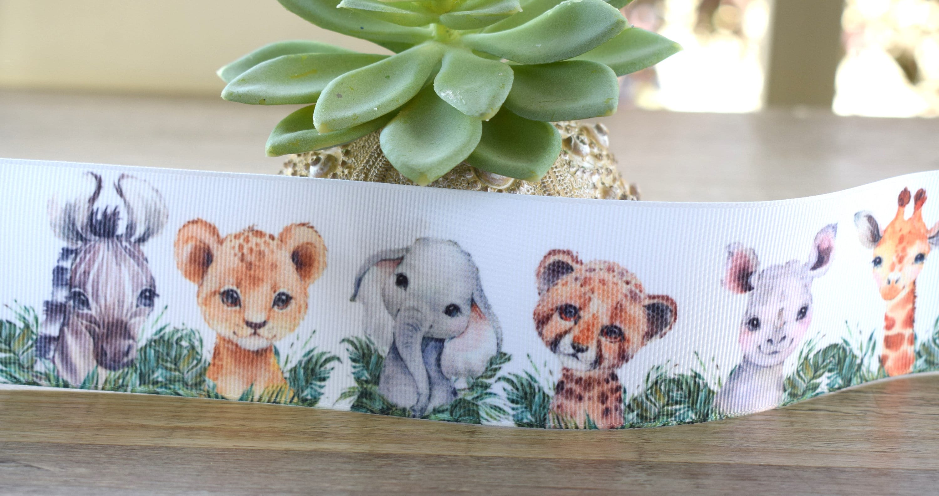 Jungle Animal Safari Ribbon, Diaper Cake Ribbon, Green Boy Baby Safari ...