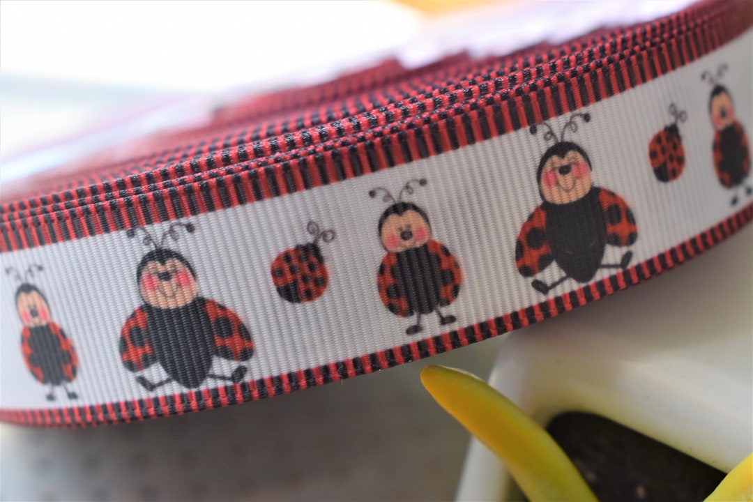 Ladybug Ribbon, Red and Black Baby Shower Ribbon, Ladybug Baby Shower ...