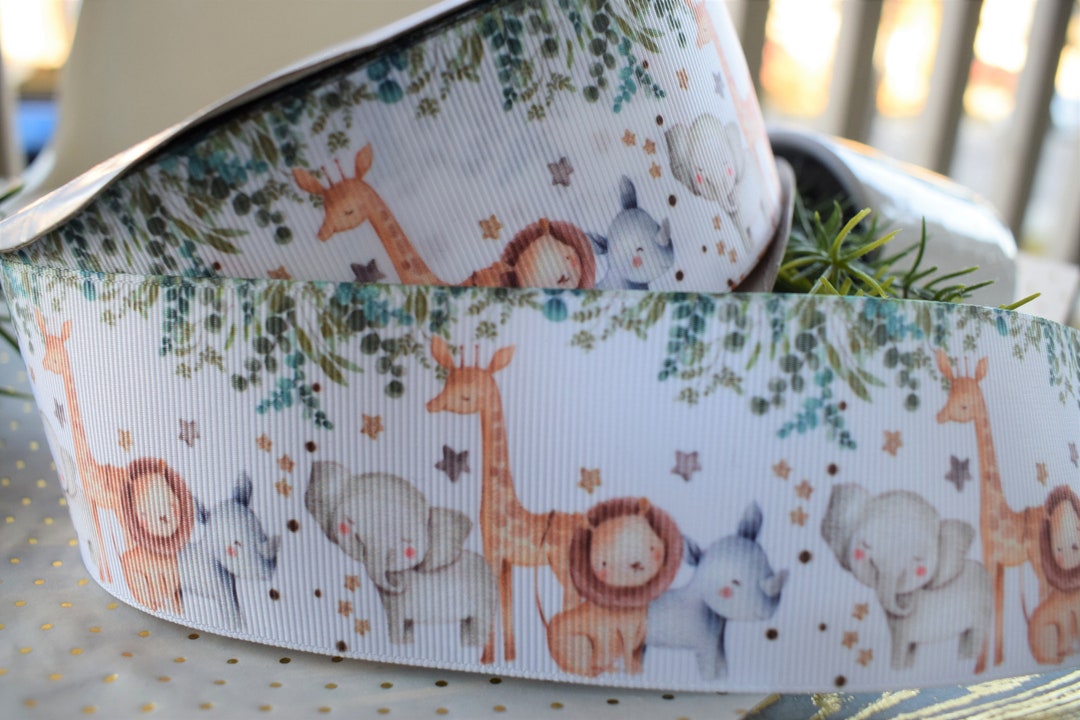Jungle Safari Ribbon, Safari Baby Shower, Safari Jungle Monkey Giraffe ...