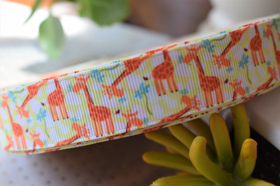 Gitaffe Ribbon Giraffe Grosgrain Ribbon, Boy Baby Safari Ribbon, Giraffe Safari ...