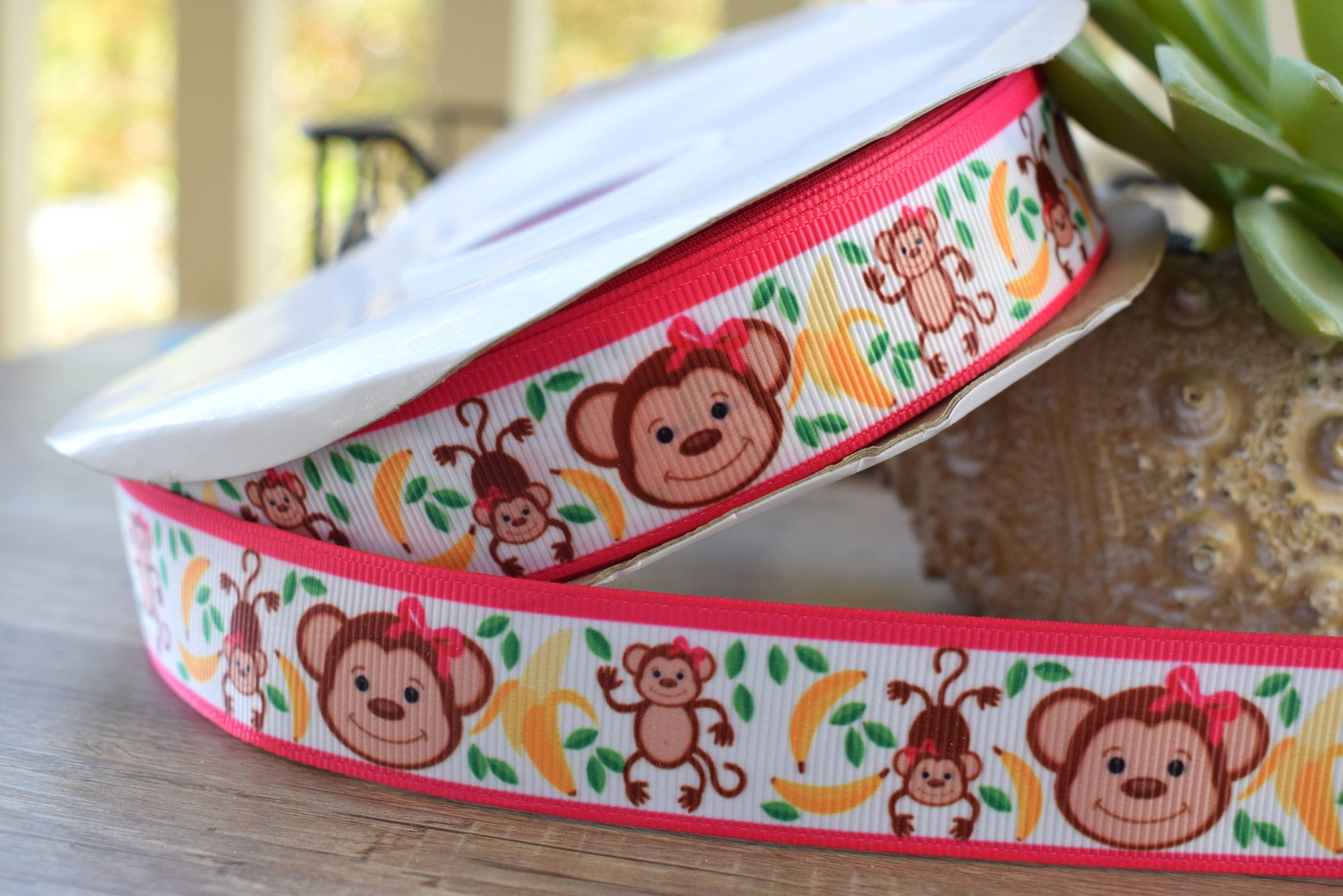 Girl Monkey Ribbon, Pink Baby Monkey Ribbon, Monkey Jungle Monkey Baby ...