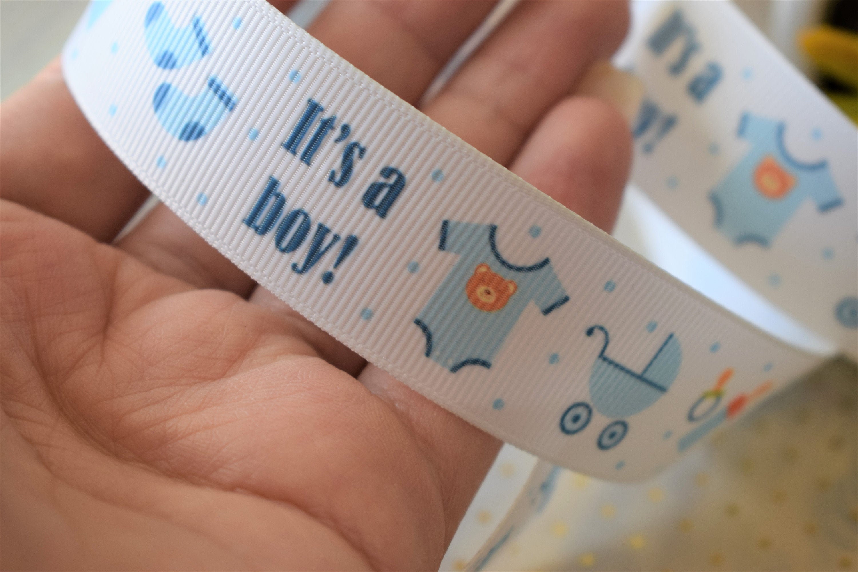 It's a Boy Baby Shower Ribbon, Baby Boy Gender Reveal Ribbon, Gender ...