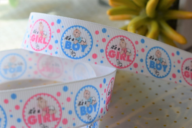Baby Gender Reveal Ribbon Gender Reveal Ribbon Blue It's Etsy