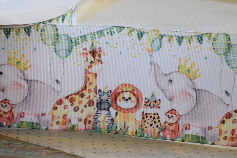 Jungle Safari Ribbon Diaper Cake Ribbon Gold Green Boy Baby Etsy