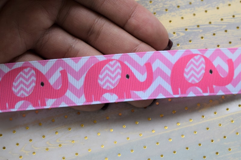 Pink Elephant Ribbon Pink Elephant Baby Shower Ribbon, Girl Baby Elephant Ribbon, Pink Grey ...
