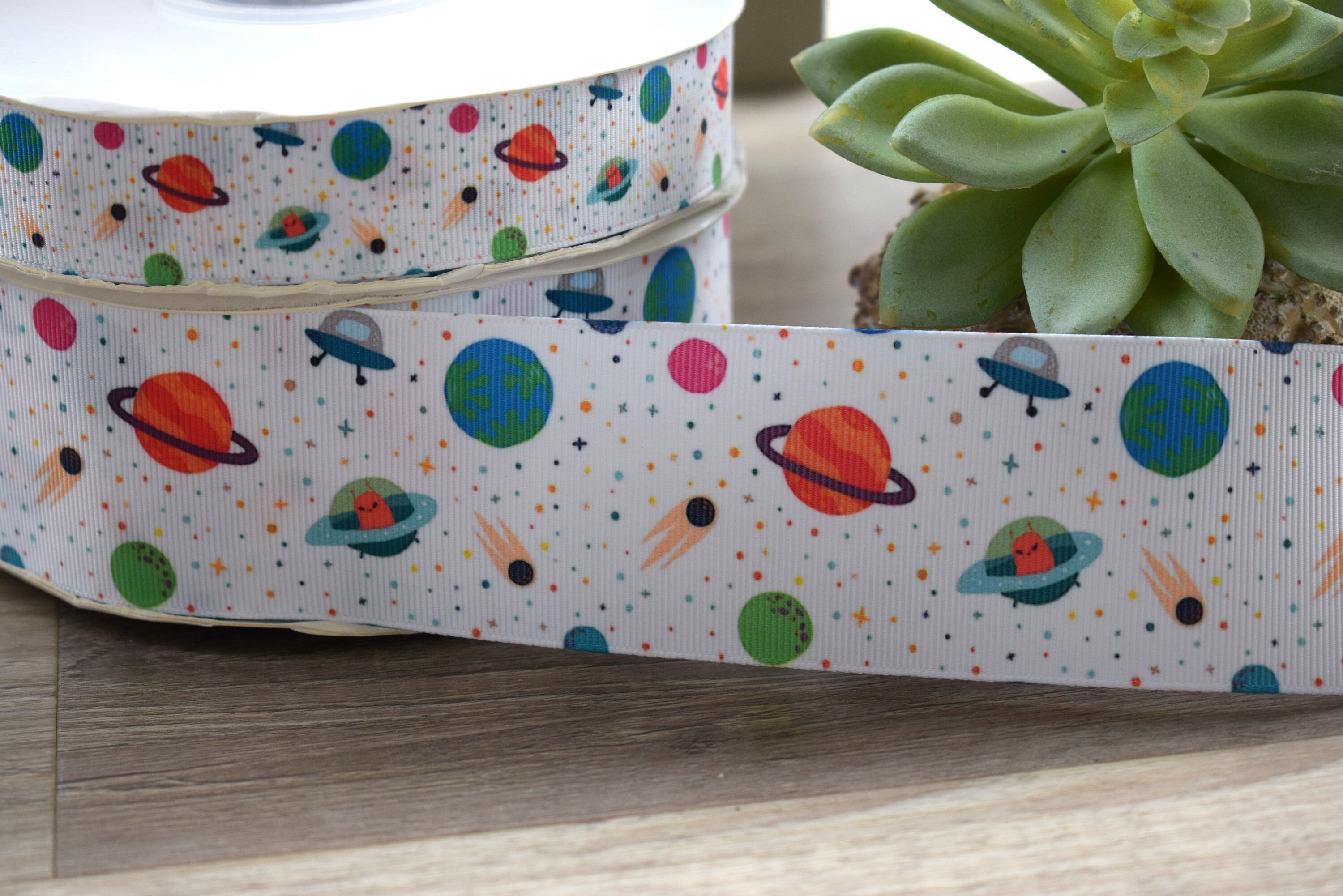 Solar System Ribbon, Planet Outer Space Ribbon, Planets Printed ...
