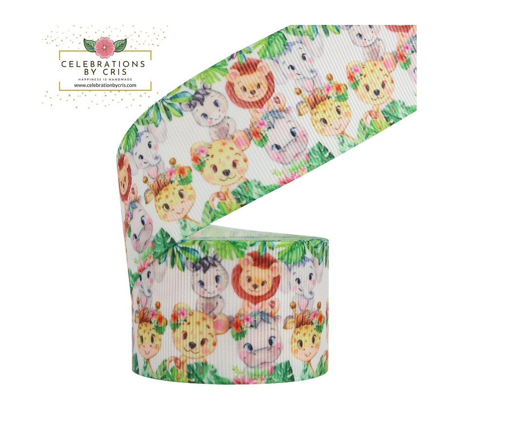 Girl Boy Safari Baby Shower Ribbon, Diaper Cake Ribbon, Girl Baby ...