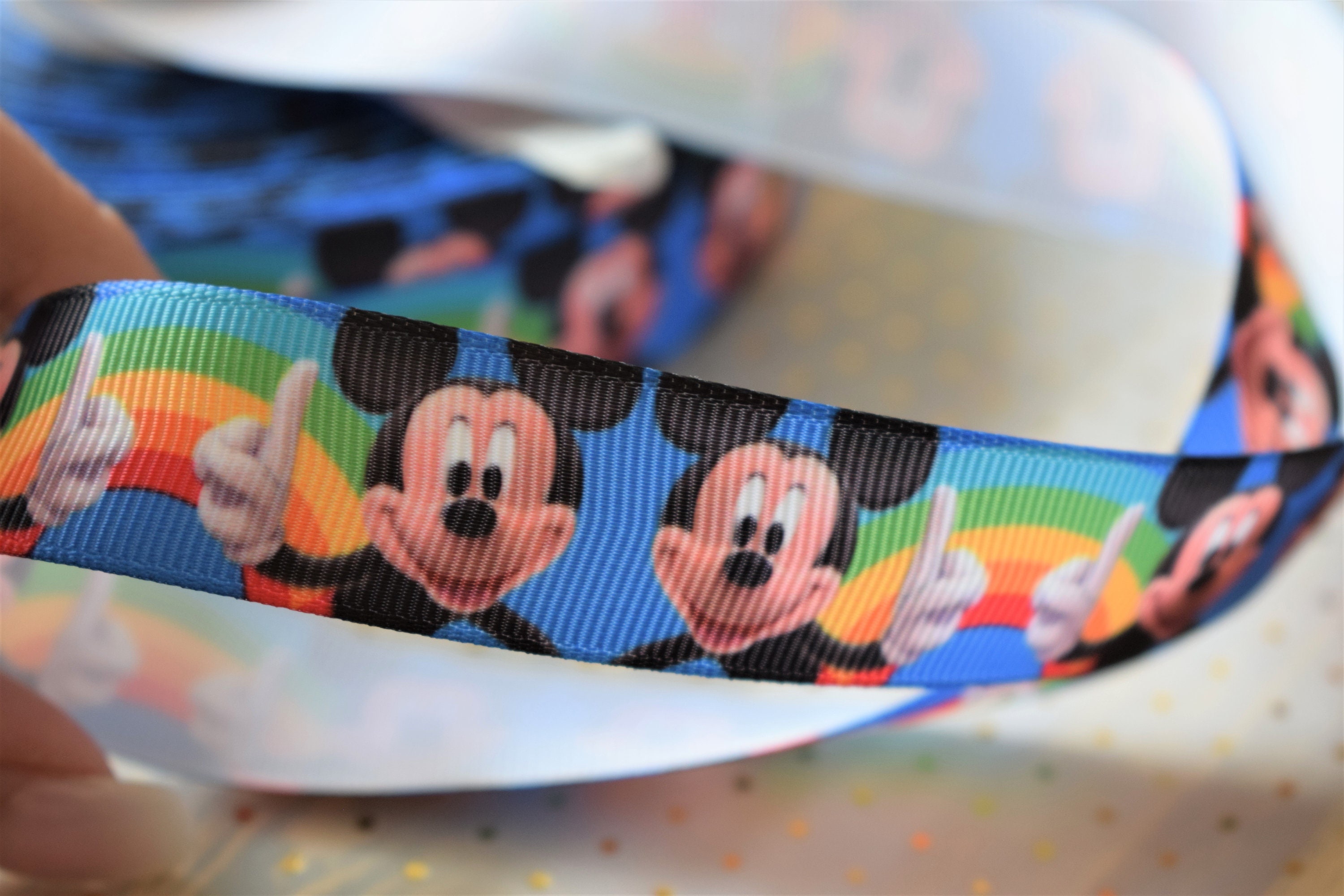 Mickey Mouse Ribbon Disney Ribbon Red Yellow Black White | Etsy