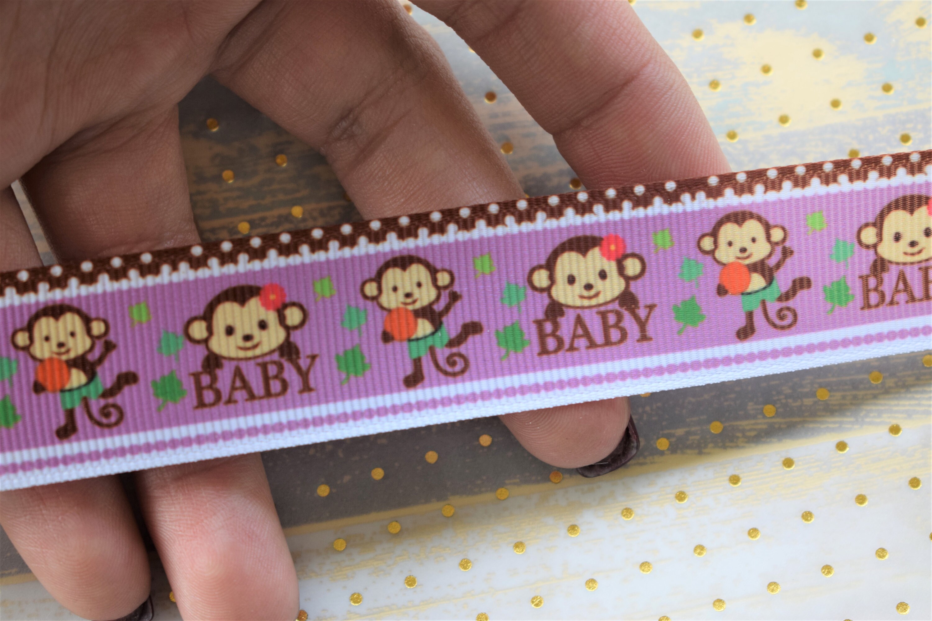 Girl Monkey Baby Shower Ribbon, Baby Monkey Ribbon, Monkey Jungle ...