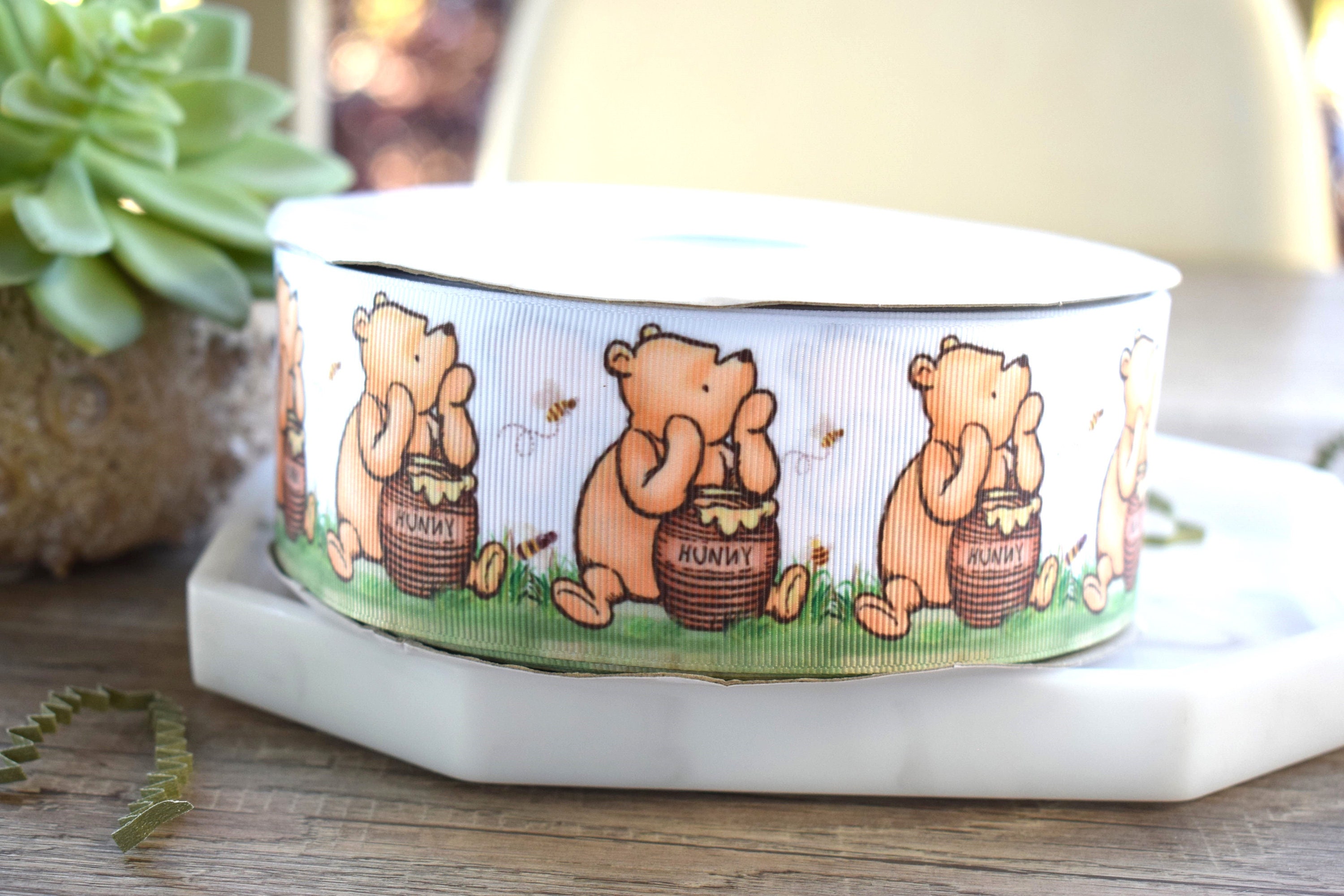 Classic Winnie the Pooh Grosgrain Ribbon, Party - Baby Shower Ribbon ...