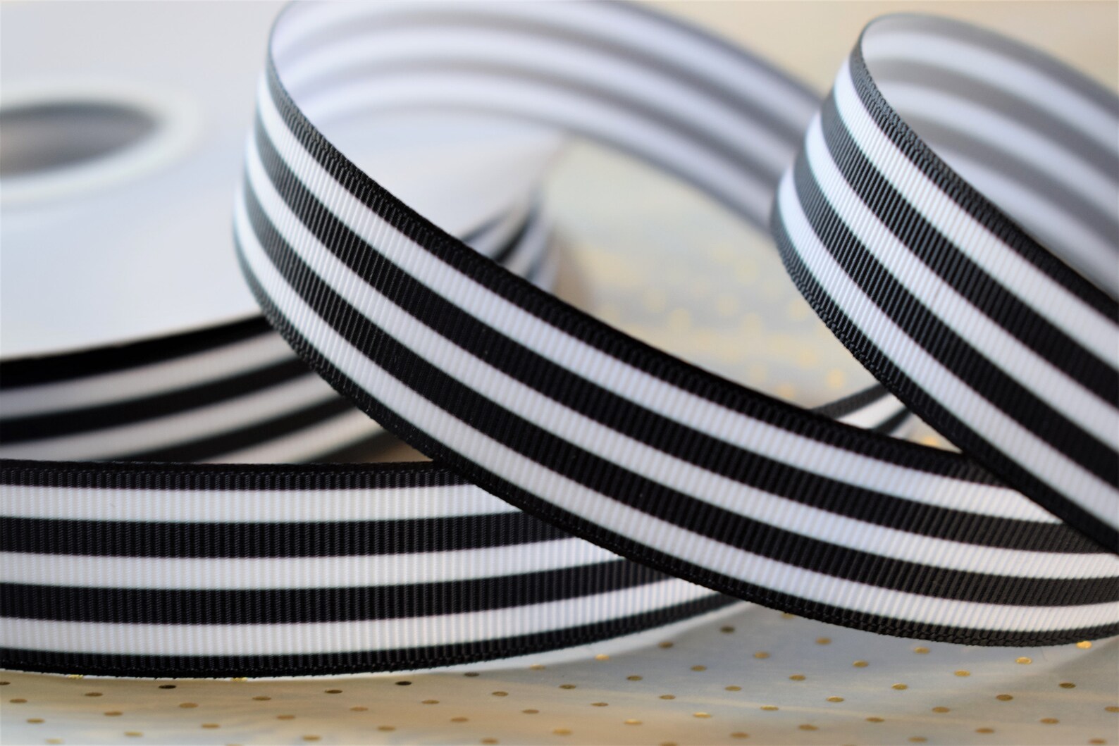 Black White Striped Ribbon Black Striped Ribbon Black White Etsy