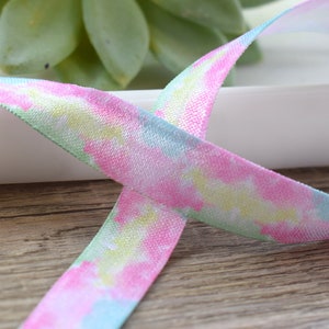 Le sexe révèle l’ennemi élastique arc-en-ciel, ruban à rayures multicolores, faveurs élastiques pour fête de mariage baby shower || 3 mètres d'élastique - 5/8" (16 mm)