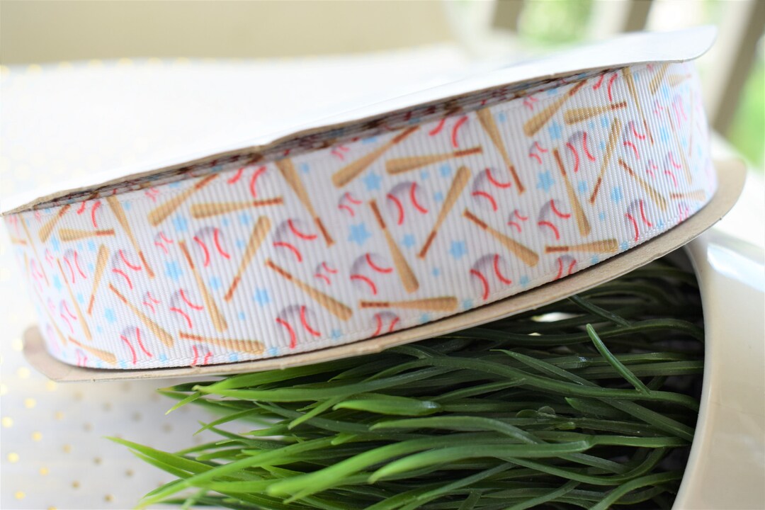 Baseball Ribbon, Sports Ball Ribbon, Baseball Grosgrain Printed Ribbon ...