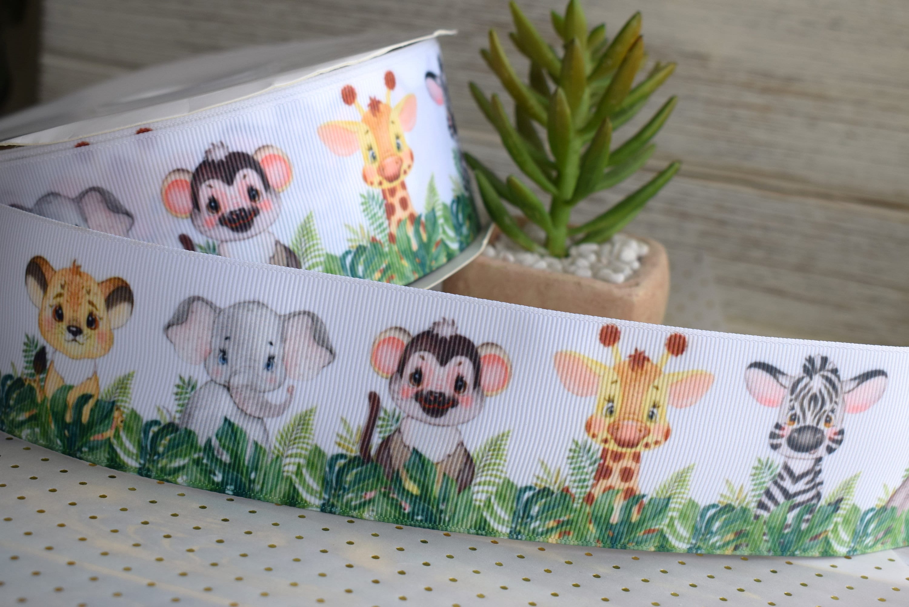 Baby Jungle Animal Safari Ribbon, Diaper Cake Ribbon, Boy Baby Safari ...