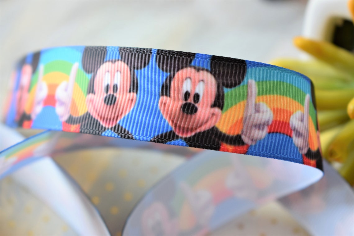 Mickey Mouse Ribbon Disney Ribbon Red Yellow Black White | Etsy