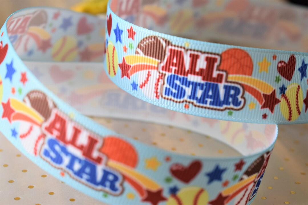 All Star Sports Ribbon, Sport Ribbon, All Star Sports Grosgrain Printed ...